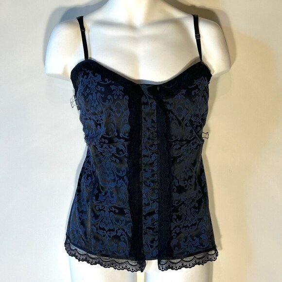 Lane Bryant SZ26 Brocade Vintage Black Print corset top Whimsigoth  Dark Romance - Picture 2 of 10